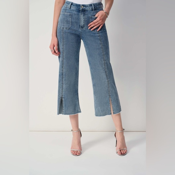 Joseph Ribkoff Culotte Jeans/Denim  With Embellished Front Seam 241903S25 - Picture 1 of 10